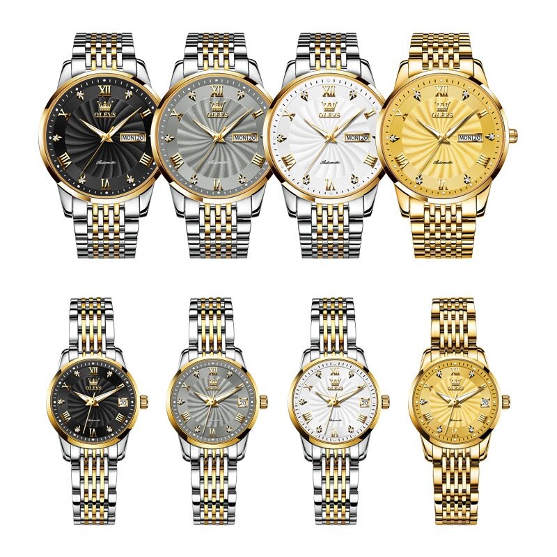 2022 New Style Oliginal Brand Ladies Watch Fashionable Automatic Mechanical Business Diamond-Inlaid Dual Calendar Waterproof