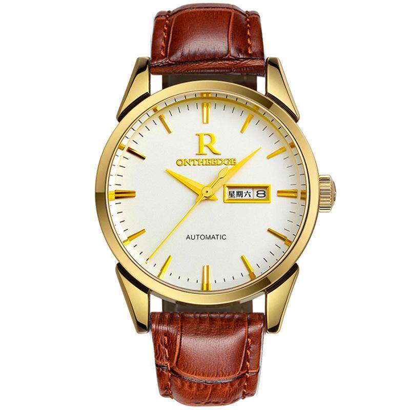 2021 new genuine Rui Zhiyuan men's watch waterproof leather belt men's watch.