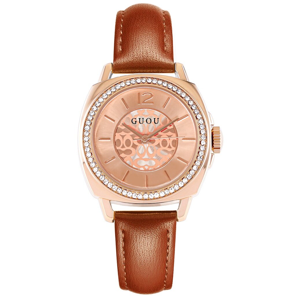 Ancient Ou GUOU6049 Ladies Watch Square Style 2022 New Temperament Rhinestone Light Luxury ins