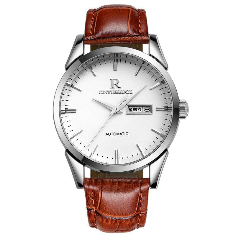 2021 new genuine Rui Zhiyuan men's watch waterproof leather belt men's watch.