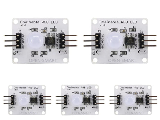 5PCS OPEN-SMARTRGB 3 Color Full Color LED Module Chainable Can be Connected in Series Highlighted Mist LED Board For Arduino