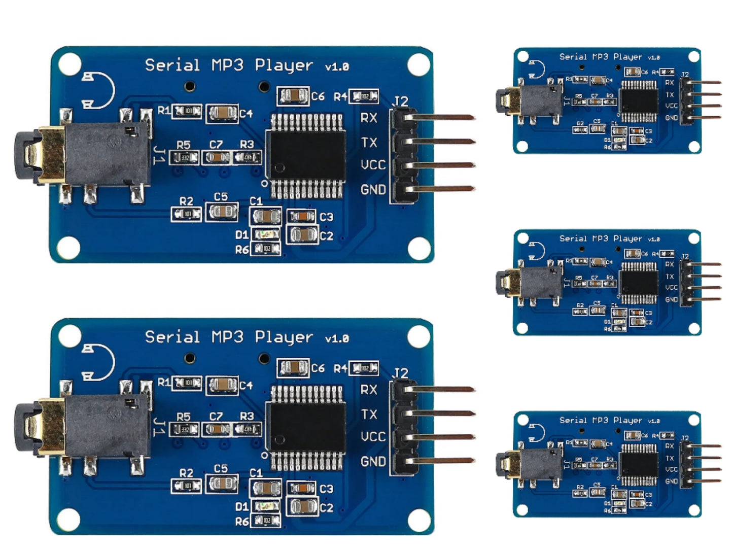 5PCS OPEN-SMARTMP3 module UART Control Serial MP3 Player with Headphone Output Speaker MicroSD Card Sound Speaker Module for Arduino