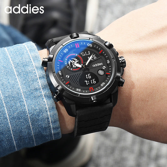 Addies New Sports Men's Watch Fashion Multi functional Waterproof Glow Metal Outdoor LED Men's Watch