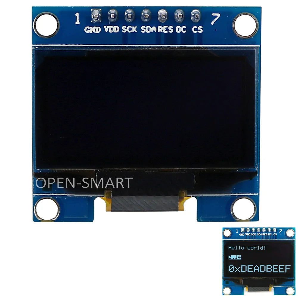 5PCS OPEN-SMART1.3 inch SH1106 OLED Display Module 1.3" 128 x 64 Interface, White Color, with 4SPI Interface for Arduino