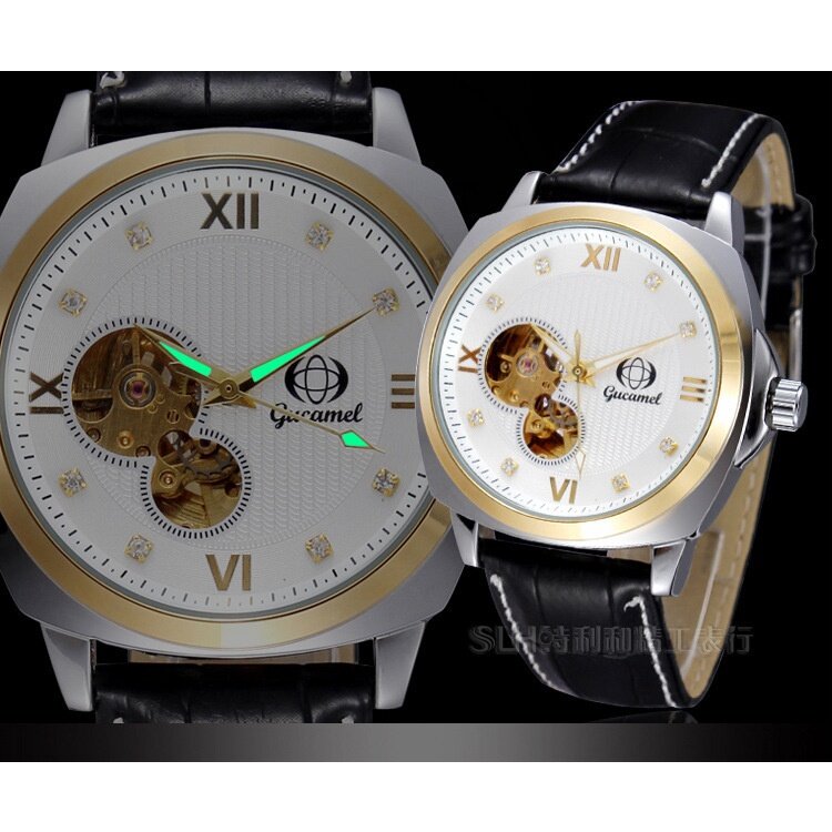 Ancient Camel Fashionable Men's Automatic Mechanical Watch Belt Hollow Hot Sale Roman Character Men