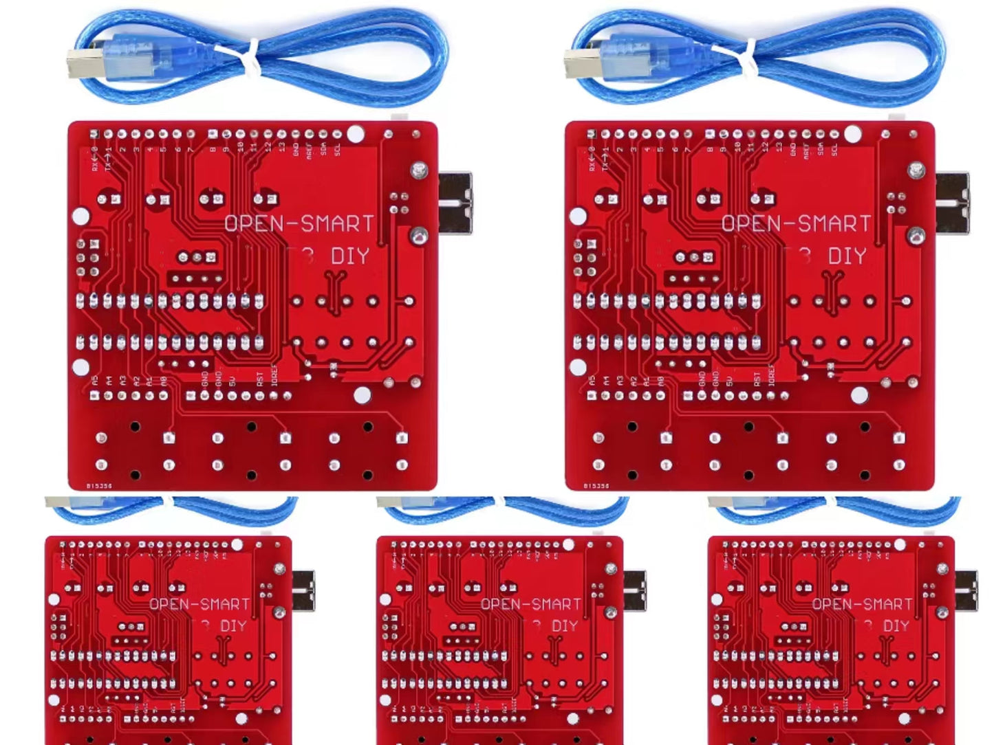 5PCS OPEN-SMART Red DIY ATmega328P Development Board Module CH340 Driver with Buzzer LED Button Compatible for Arduino