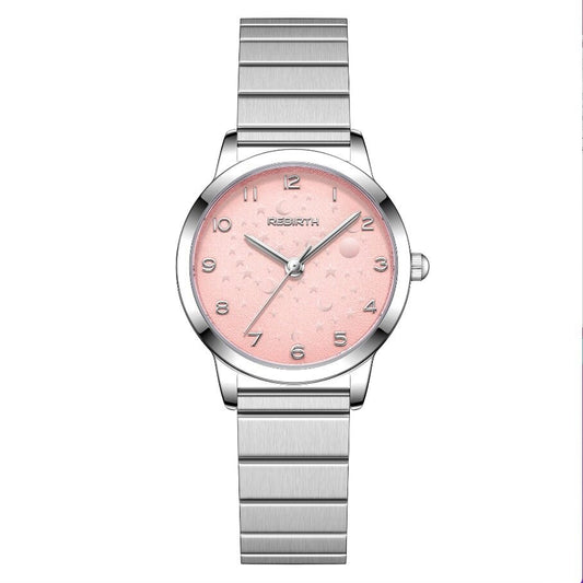 2023 New REBIRTH Women's Watch on the Market: Stylish and Simple Alloy Strap Quartz Women's Watch d051