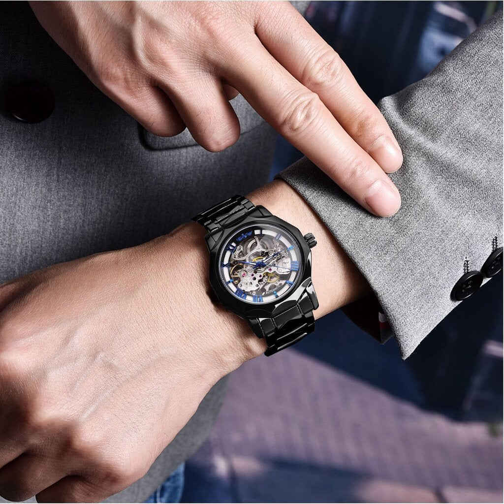 2022 New Style winner Men's Watch Fashion Casual Waterproof Hollow Automatic Mechanical