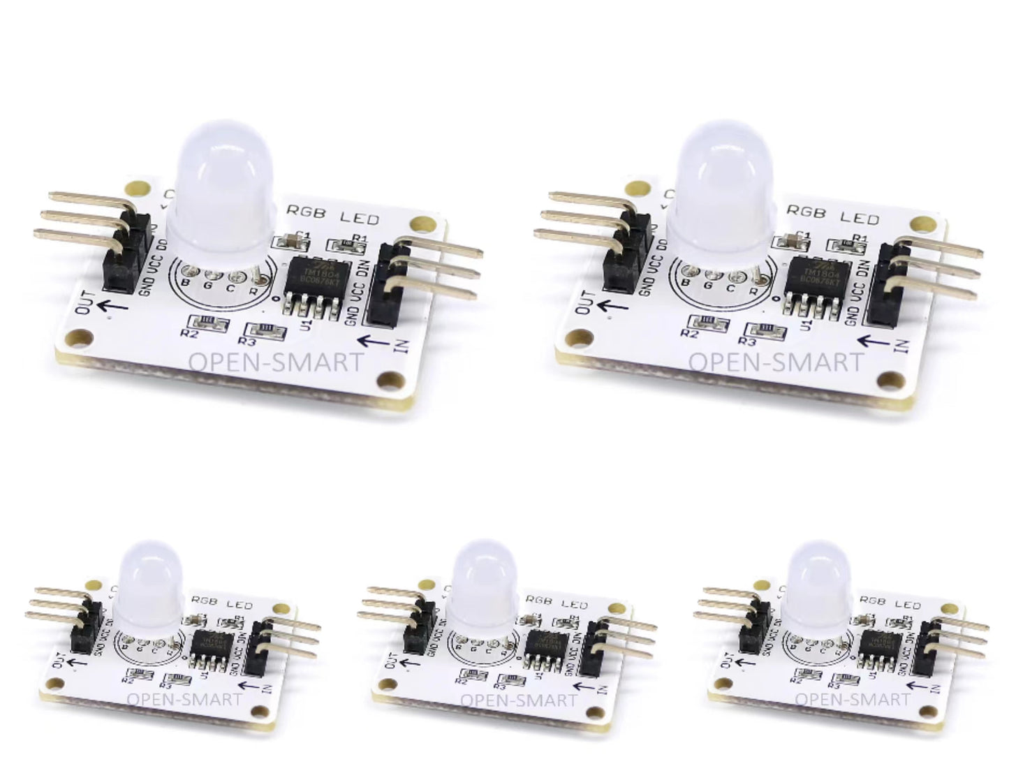 5PCS OPEN-SMARTRGB 3 Color Full Color LED Module Chainable Can be Connected in Series Highlighted Mist LED Board For Arduino