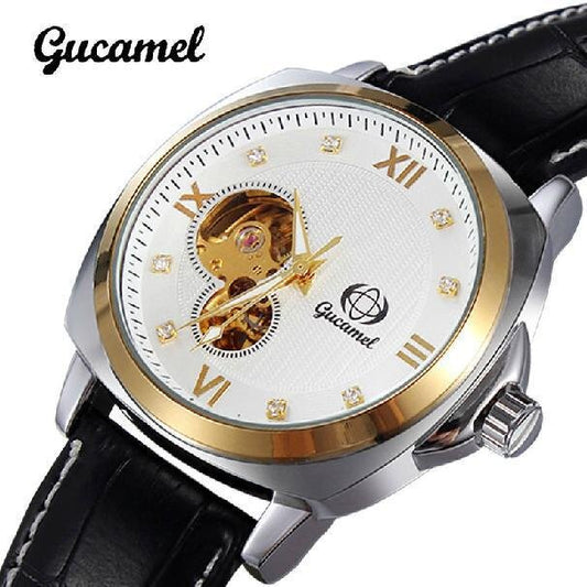 Ancient Camel Fashionable Men's Automatic Mechanical Watch Belt Hollow Hot Sale Roman Character Men