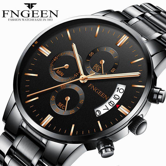 Authentic FNEEN Men's Watch Waterproof Fashion Trend Glow Belt Sports Quartz Men's Watch 5055