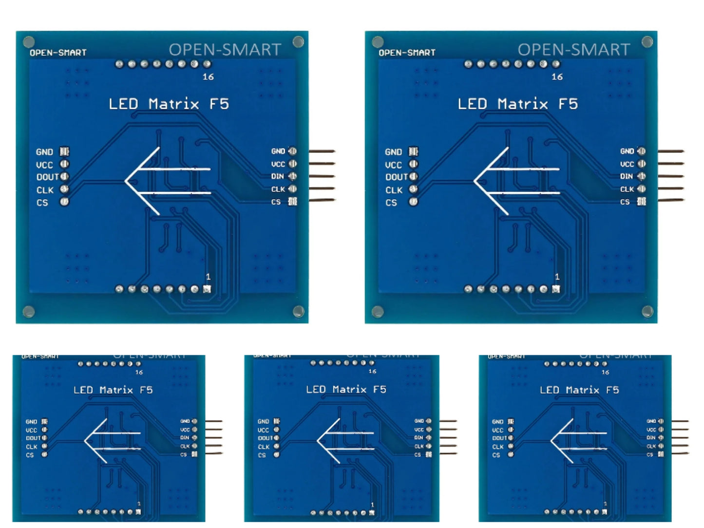 5PCS OPEN-SMARTDot Matrix Display Module F5 Board LED 8x8 Red LED Drive by MAX7219 Seamless Cascadable with SPI Interface for Arduino