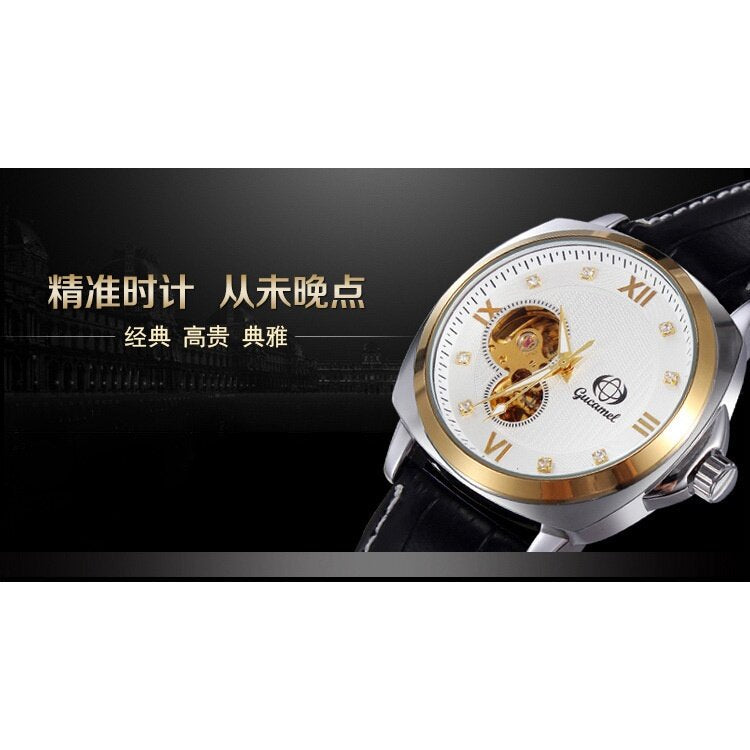 Ancient Camel Fashionable Men's Automatic Mechanical Watch Belt Hollow Hot Sale Roman Character Men