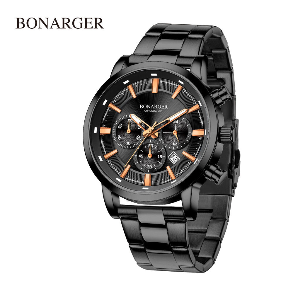 2021 new fashion men's waterproof watch fashion six pin multifunctional large dial watch luminous student watch male