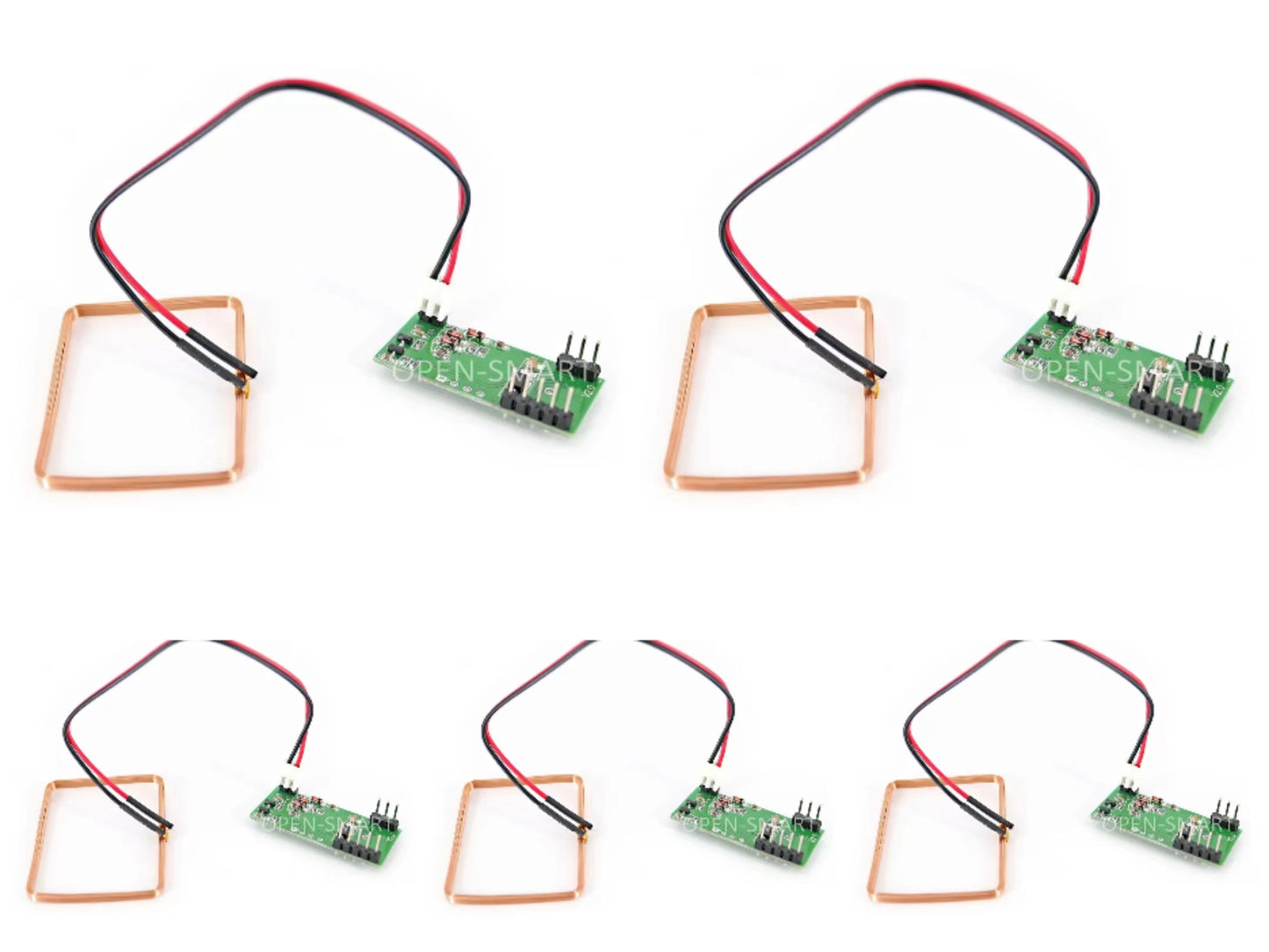 5PCS OPEN-SMART125KHz Serial UART RFID Card Reader RFID Module Serial UART RDM6300 RFID Card Reader with Copper Coil / ID Key for Arduino