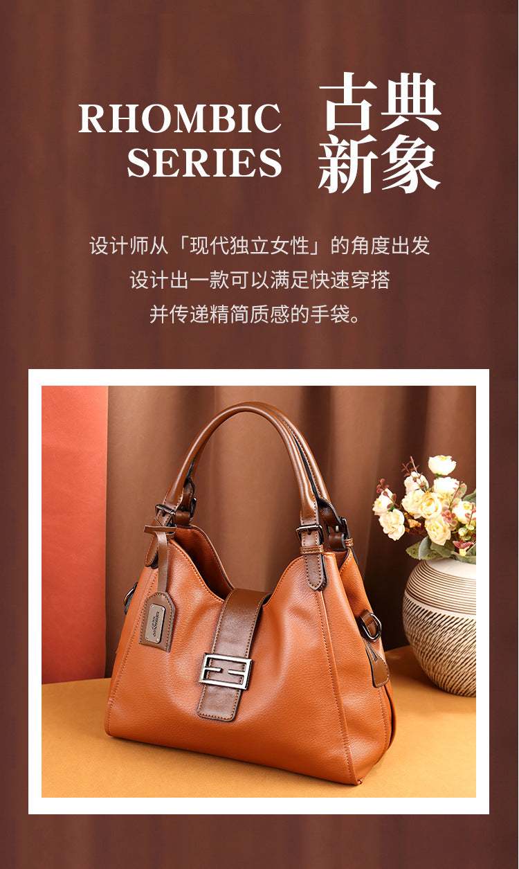 2023 Xidi Paul's new ladies  bag European and American retro fashion crescent baguette hand-held slung large-capacity compartment handbag.