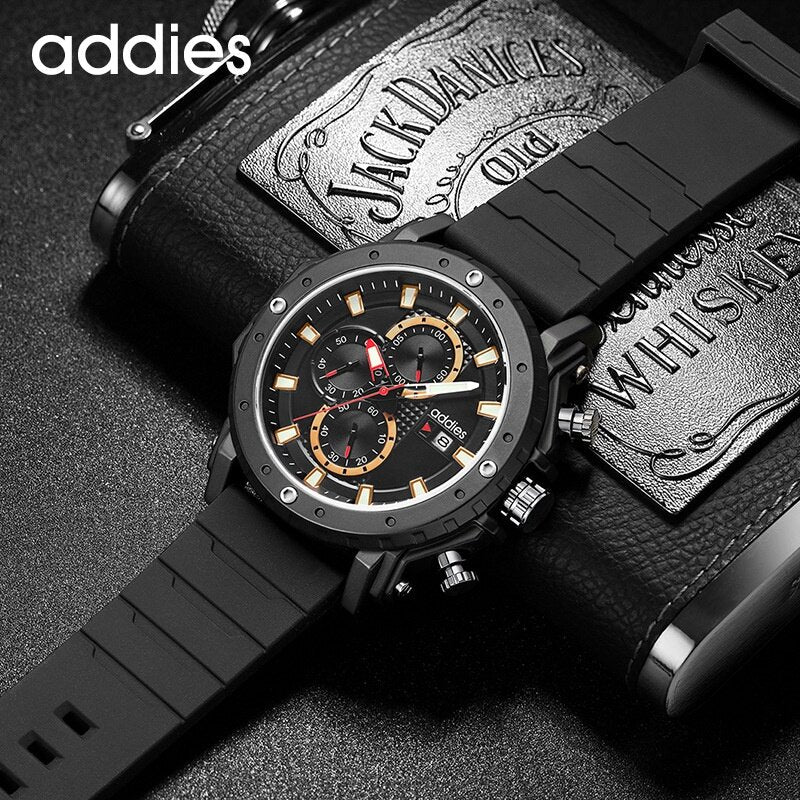 addies New Style Sports Men's Watch Multifunctional Luminous Waterproof Calendar Three-Eye Six-Pin