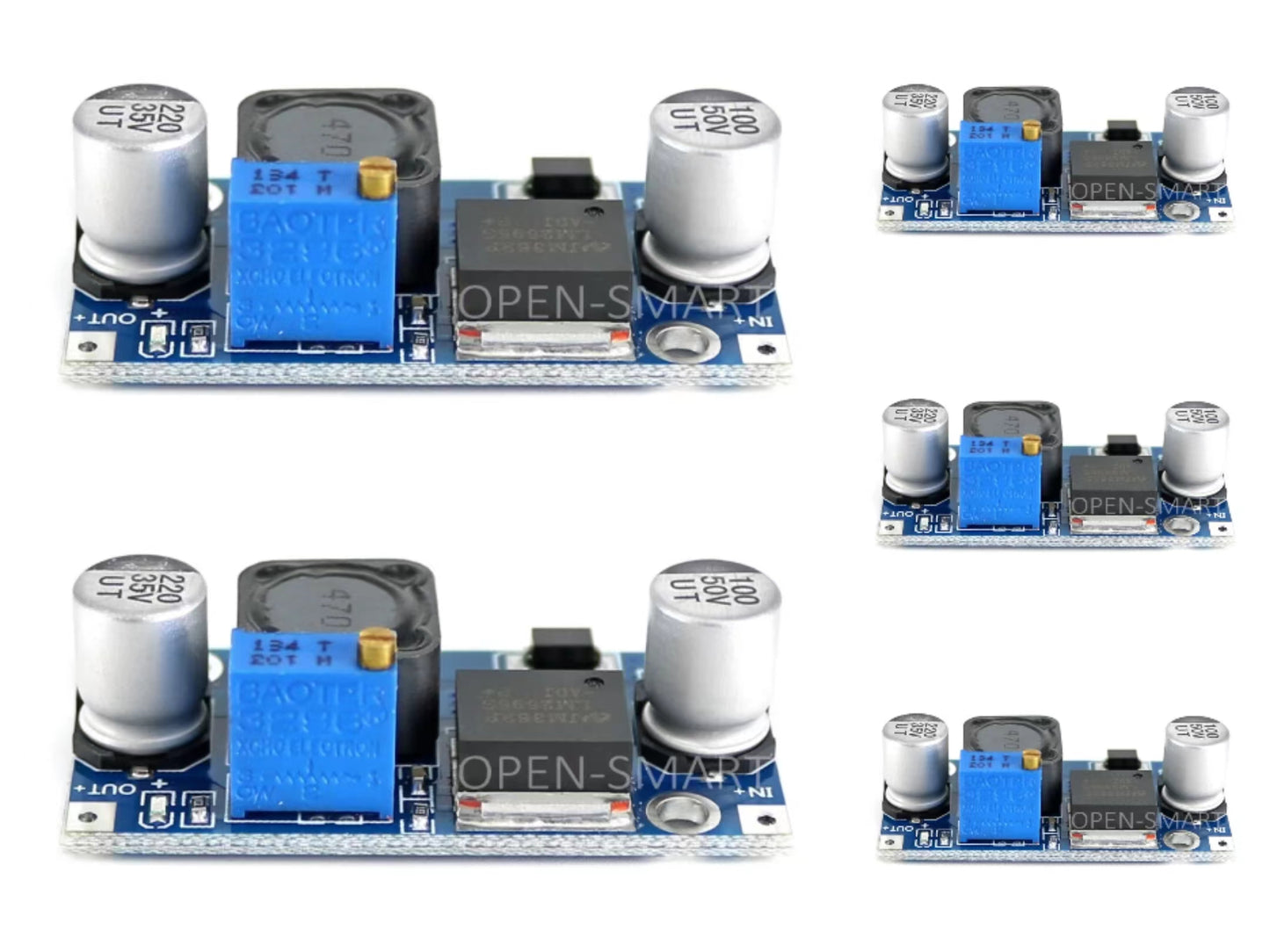 5PCS OPEN-SMARTLM2596 DC-DC Voltage Stabilizer/Regulator Module 5V / 12V / 24V adjustable compatible for Arduino