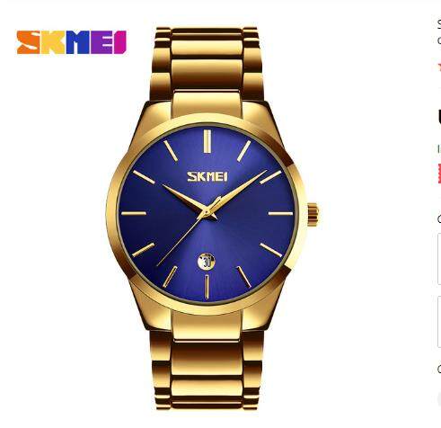 2020 SKMEI Men Watches Luxury Golden Steel Bracelet Quartz Wristwatches Date Time Male Clock Waterproof Watch Reloj hombre 9140