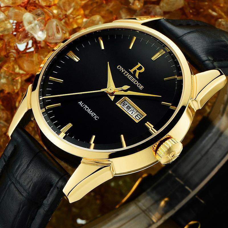 2021 new genuine Rui Zhiyuan men's watch waterproof leather belt men's watch.