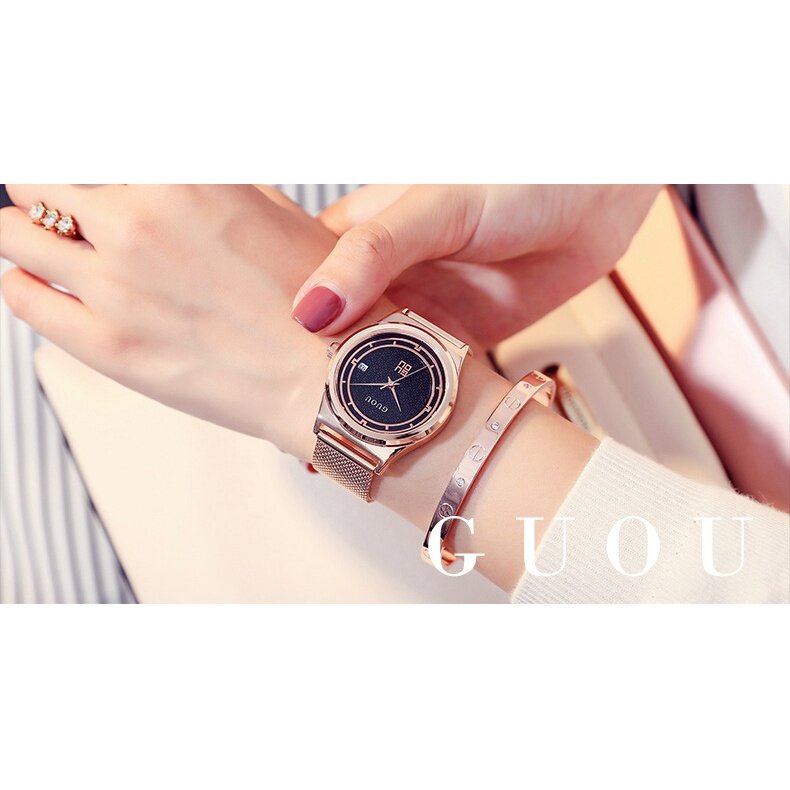 Ancient Ou GUOU Couple Watch Fashion Waterproof Business With Calendar Quartz Ladies