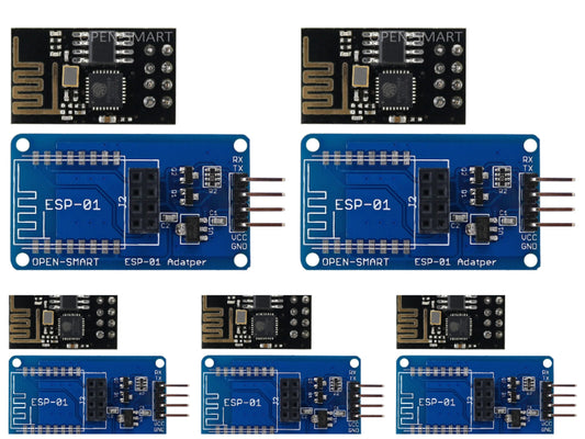 5PCS OPEN-SMARTESP8266 ESP-01 WIFI module Serial Wi-Fi-compatible Wireless Transceiver + ESP-01 Adapter Module for Arduino