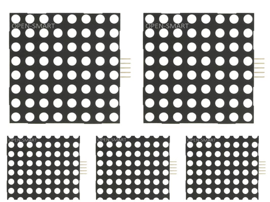 5PCS OPEN-SMARTDot Matrix Display Module F5 Board LED 8x8 Red LED Drive by MAX7219 Seamless Cascadable with SPI Interface for Arduino