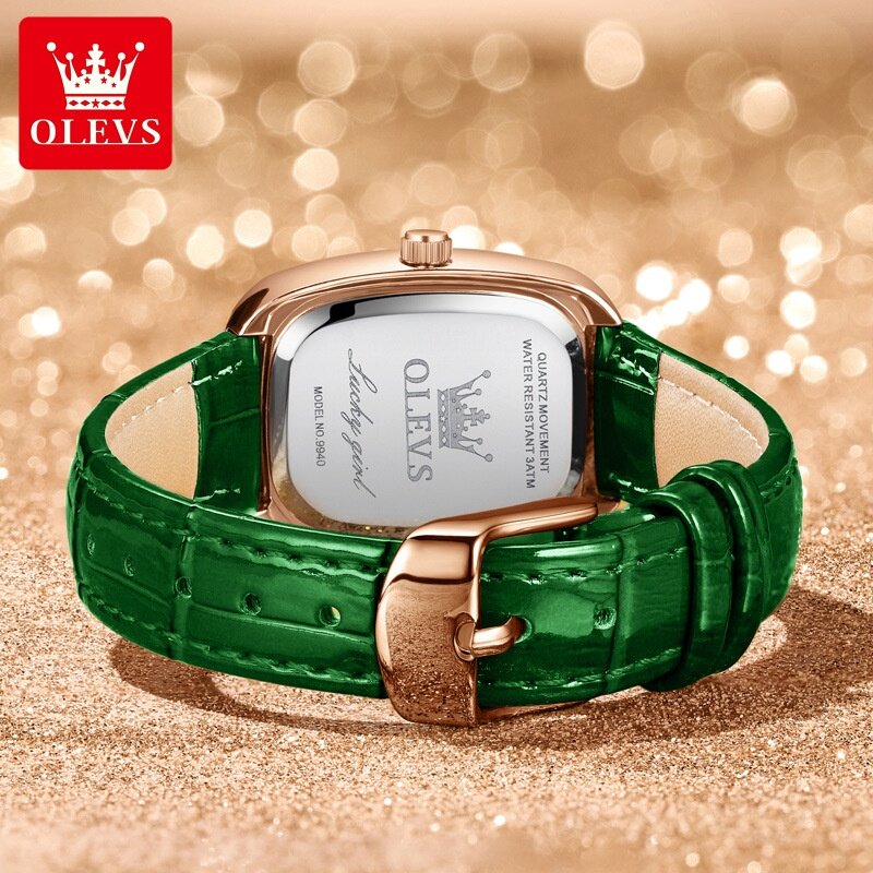 2022 New Style OLEVS Brand Ladies Watch Fashion Quartz ins Small Green Gypsophila