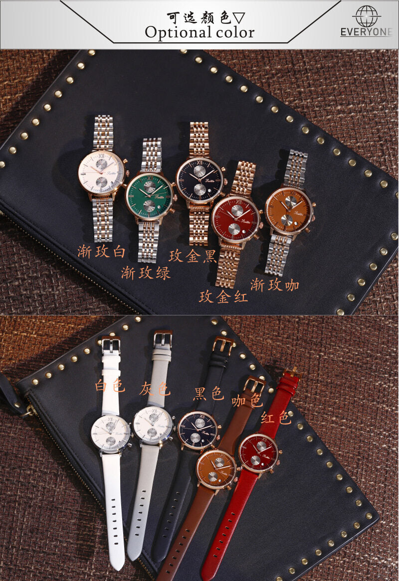 2021 new brand Shigaodi waterproof women's watch with large dial ladies fashion steel belt calendar quartz watch