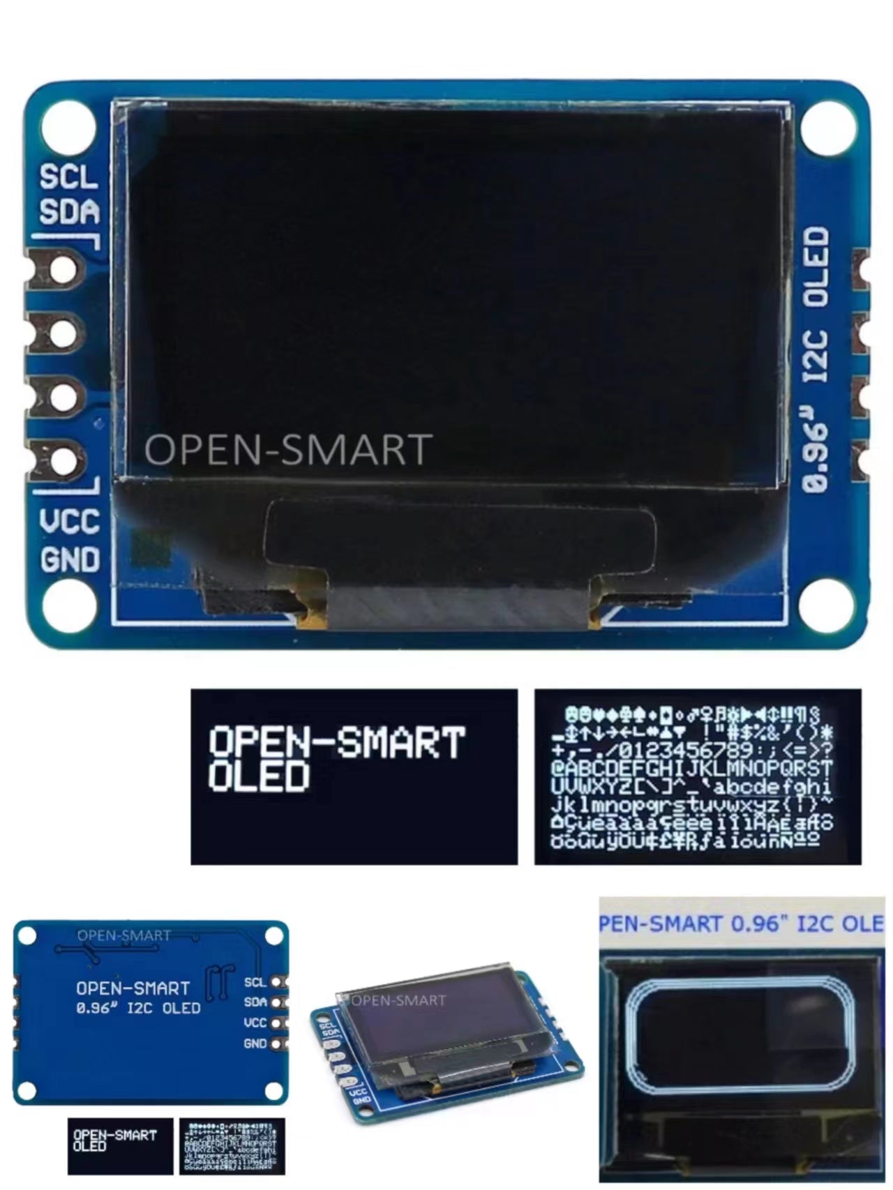 5PCS OPEN-SMART 0.96 inch White Color OLED Display Breakout Module I2C Interface 128*64  for Arduino