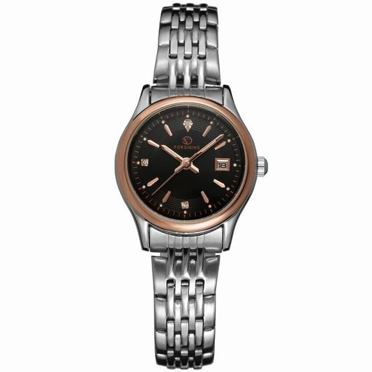 2021 New Fashion Forsining Brand Womens Watches Stainless Steel Ladies Pair Wristwatches Men Watches