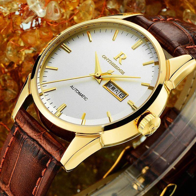 2021 new genuine Rui Zhiyuan men's watch waterproof leather belt men's watch.