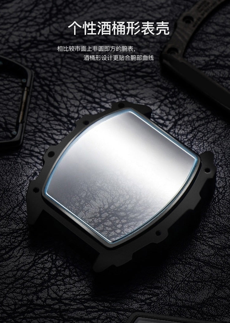 6.11 online celebrity Miller men watch steel strap transparent bottom automatic mechanical trend watch men.