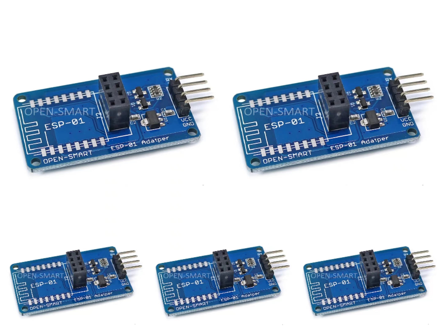 5 PCS OPEN-SMART Serial Wi-Fi-compatible Wireless ESP-01 Adapter Module 3.3V / 5V for ESP8266 Board and Compatible for Arduino