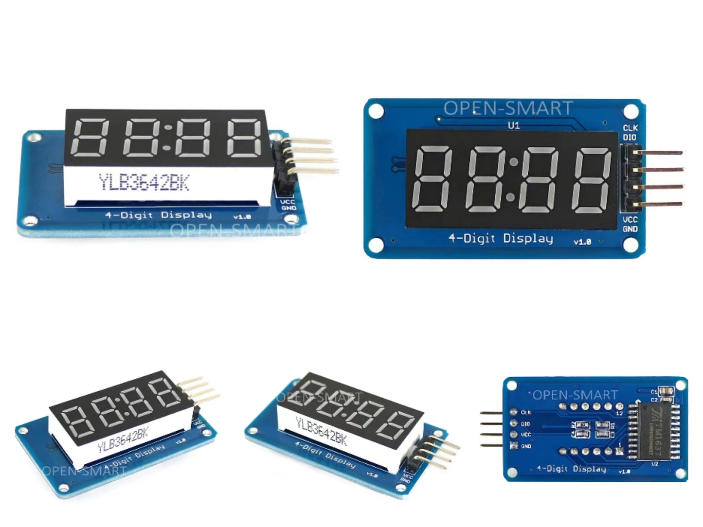 5PCS OPEN-SMARTClock Point 0.36" inch 4-Digit Display Module Red 7 segment 4 Bits Digital Tube TM1637 LED Display Module for Arduino