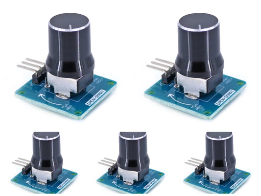 5PCS OPEN-SMARTRotary Angle Sensor Adjustable Volume Control Potentiometer Knob Switch Module Black Compatible for Arduino