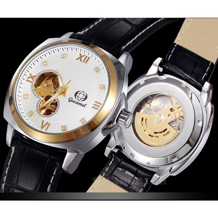 Ancient Camel Fashionable Men's Automatic Mechanical Watch Belt Hollow Hot Sale Roman Character Men