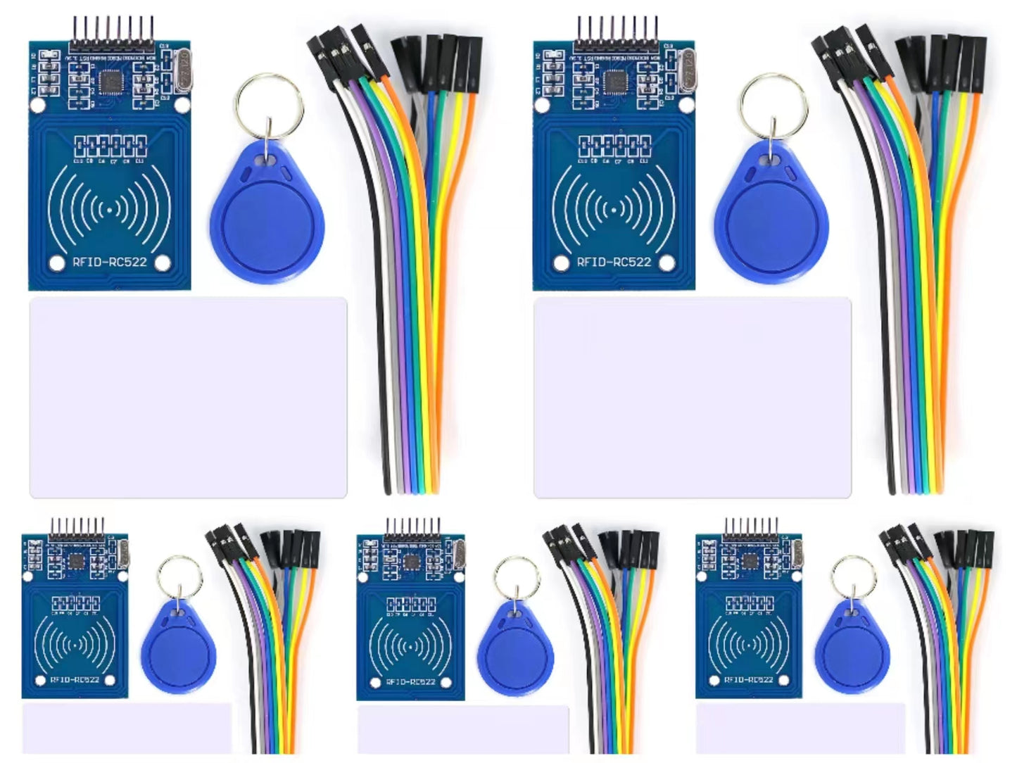 5PCS OPEN-SMART RC522 RFID Card Reader Module Kit with 8P Cable with S50 Card / Keychain for Arduino