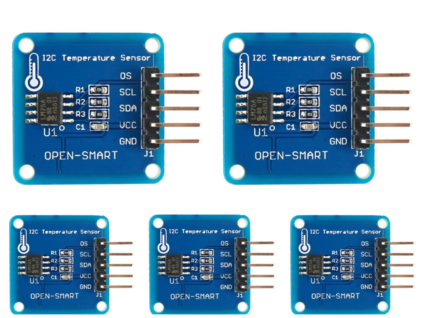 5PCS OPEN-SMARTLM75 Temperature Sensor High Accuracy LM75A Module Board Compatible for Arduino