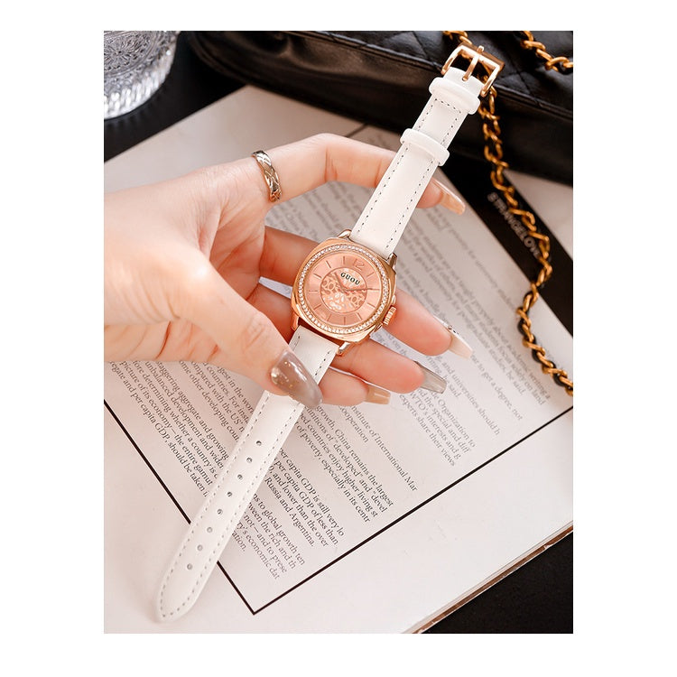 2022 Hong Kong GUOU Waterproof Quartz Ladies Watch Simple Fashion Belt