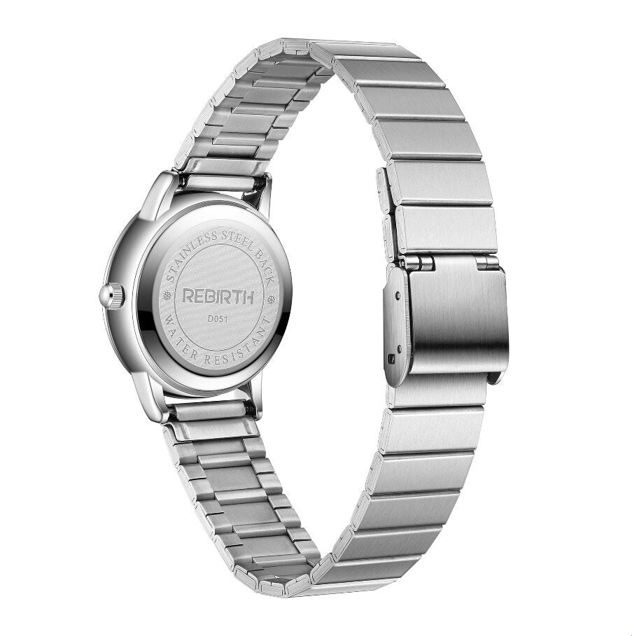 2023 New REBIRTH Women's Watch on the Market: Stylish and Simple Alloy Strap Quartz Women's Watch d051