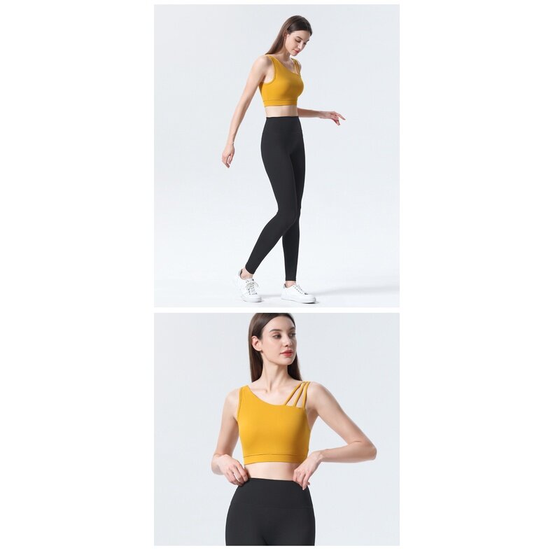 2022 Spring Summer New Style Yoga Vest Women's Temperament Beautiful Back Running Sports Fitness Gathering Shockproof Anti-Sagging Bra