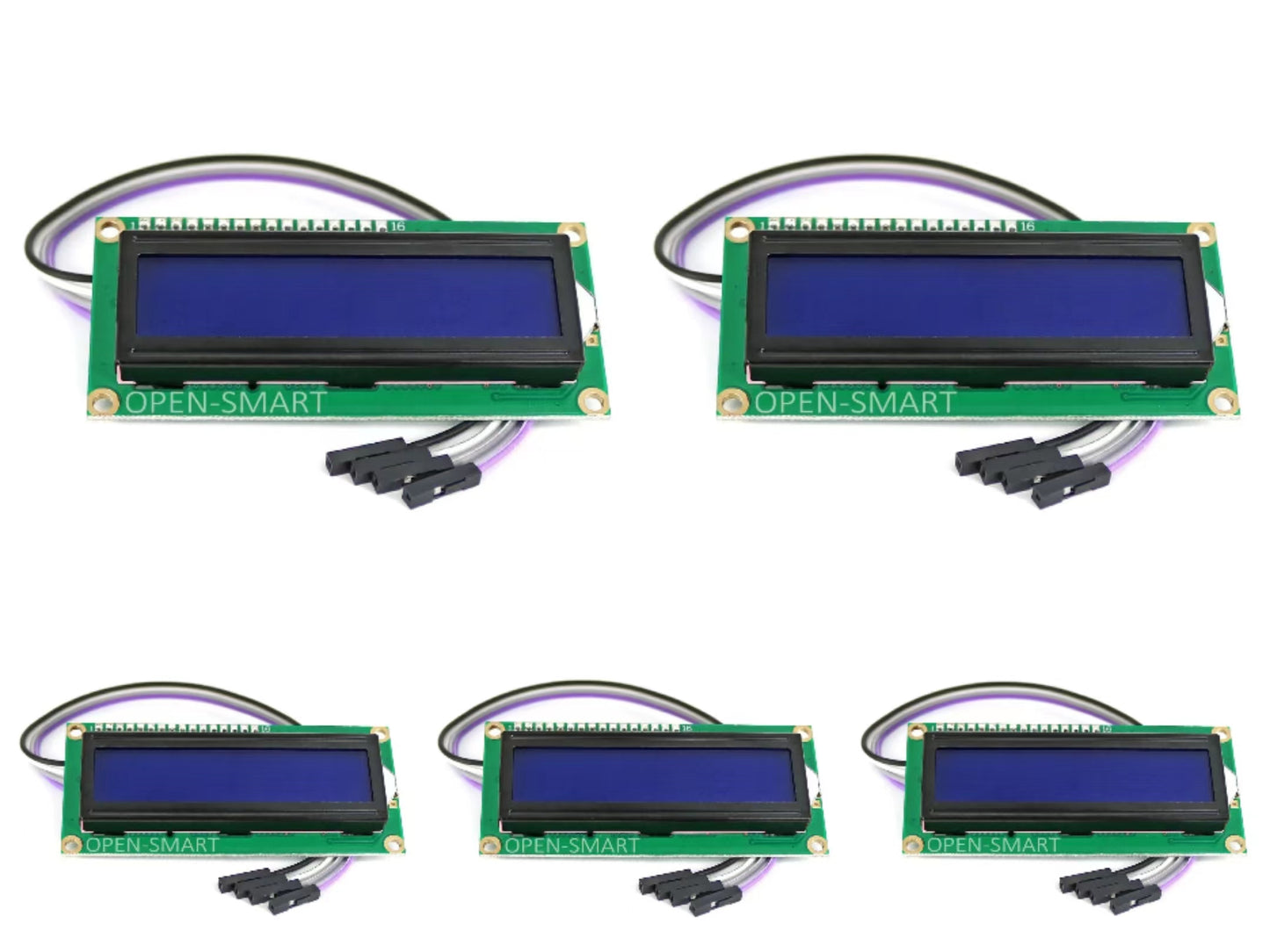 5PCS OPEN-SMART Blue Backlight I2C / IIC LCD 1602 Display Module with 4-Pin Cable for Arduino