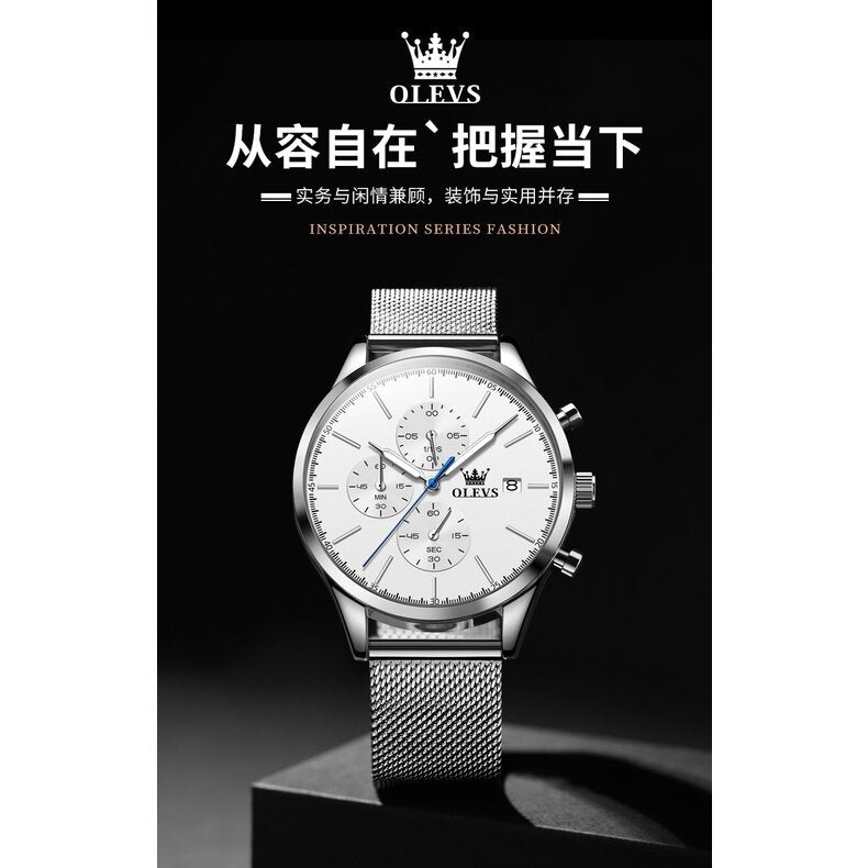 2022 New Style OLEVS Brand Men's Watch Fashion Sports Chronograph Quartz Simple Trendy