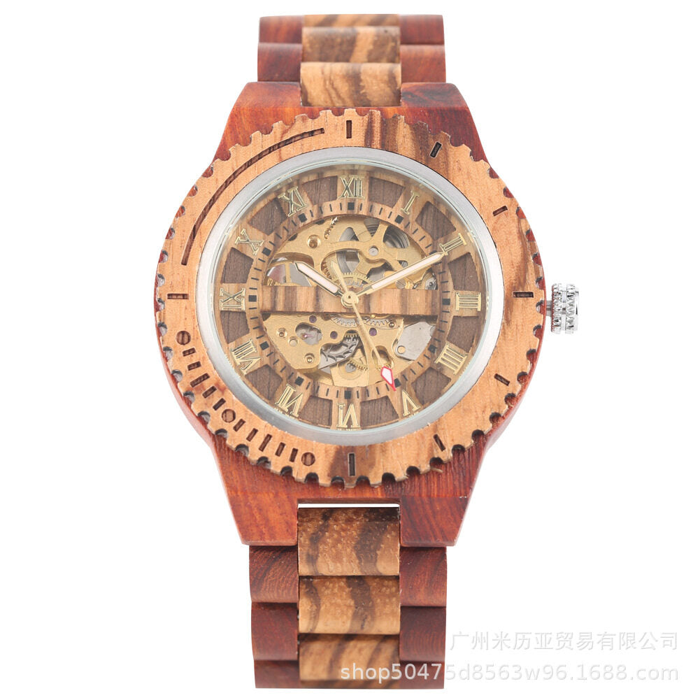 2021 new bamboo and wood automatic mechanical men's watches creative gear dial leisure bamboo and wood men's watches