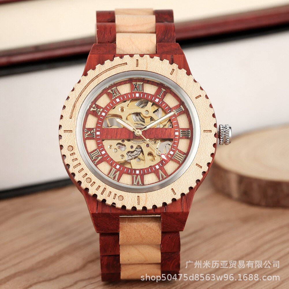 2021 new bamboo and wood automatic mechanical men's watches creative gear dial leisure bamboo and wood men's watches