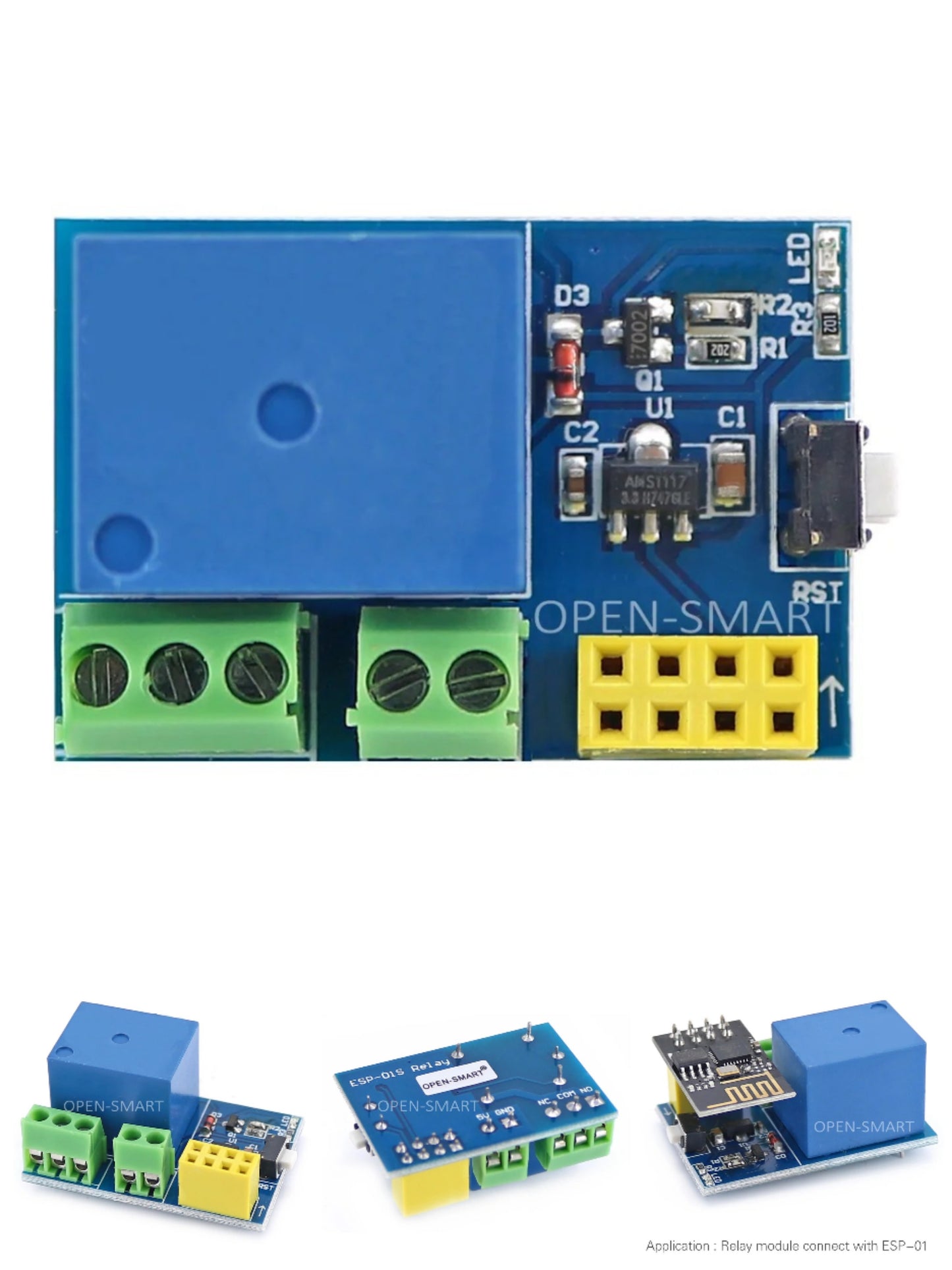 5 PCS OPEN-SMART Smart Socket Single Relay Module for ESP8266 WiFi-compatible ESP-01 ESP-01S ESP8285 ESP-1