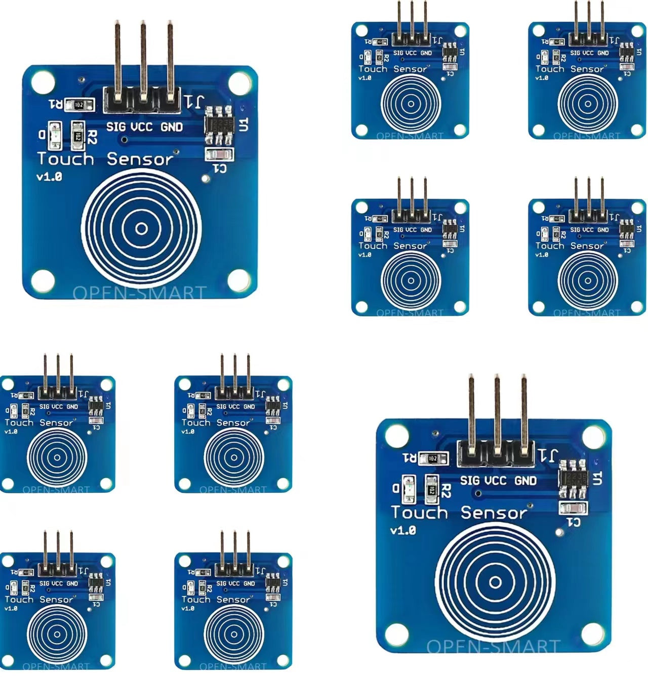 10PCS OPEN-SMART10PCS Touch Sensor Touch Switch Module Capacitive Touch Button TTP223B Digital Sensor Board Compatible for Arduino