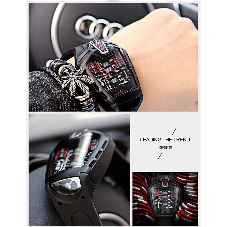 2022 Hot-Selling Golden Poetry Brand Trendy Unique Men's Watch Silicone Quartz Sport