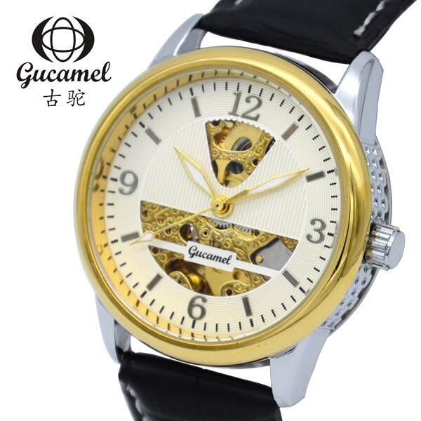 Ancient Camel Fashionable Men's Mechanical Watch Transparent Bottom Hollow Automatic Men